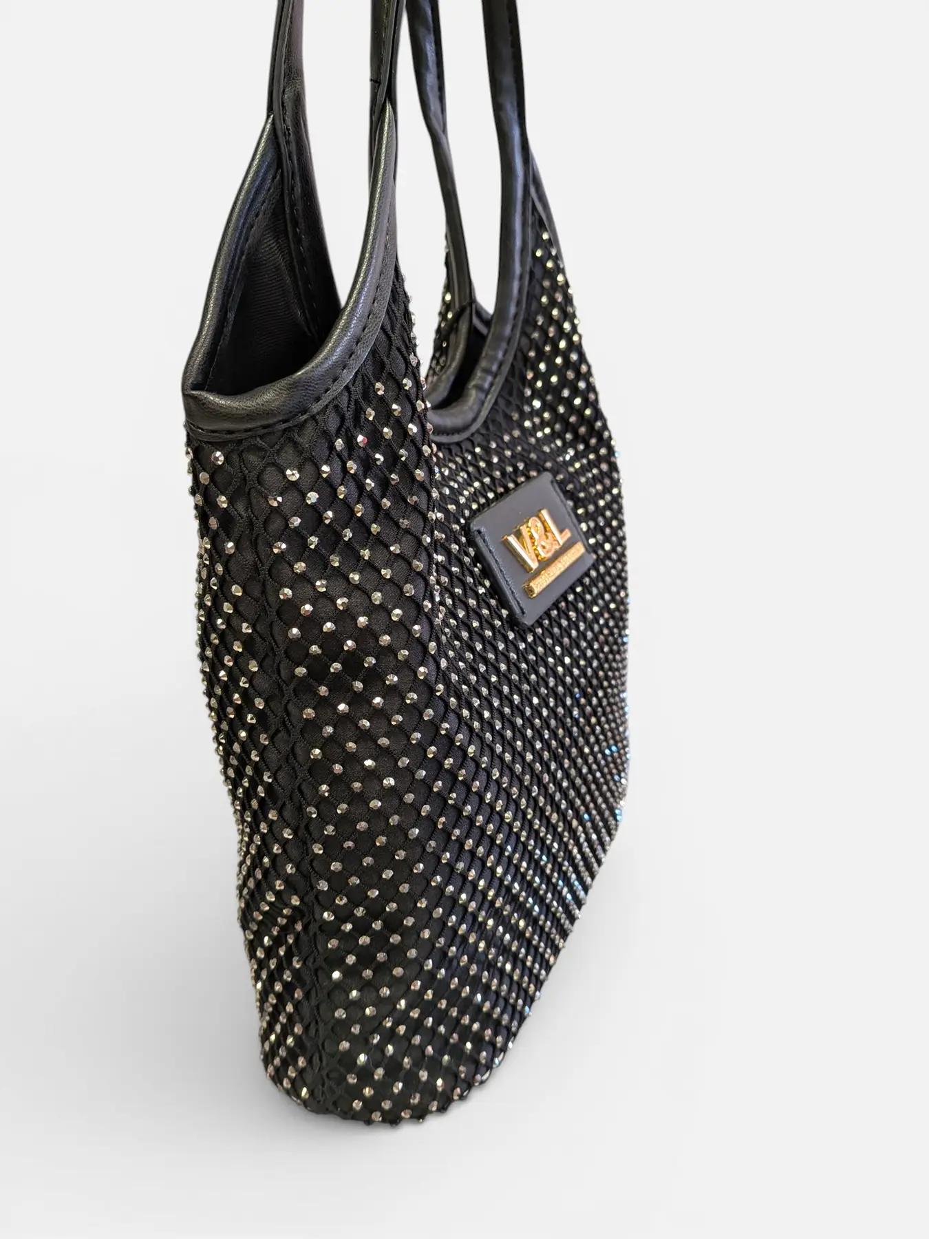 Bolso de fiesta negro con cadena Victorio & Lucchino Oslo