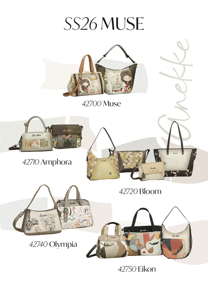 Esquema de productos de la colección Muse SS26 de Anekke