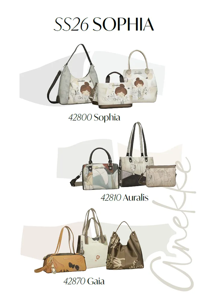 Esquema de productos de la colección Sophia SS26 de Anekke