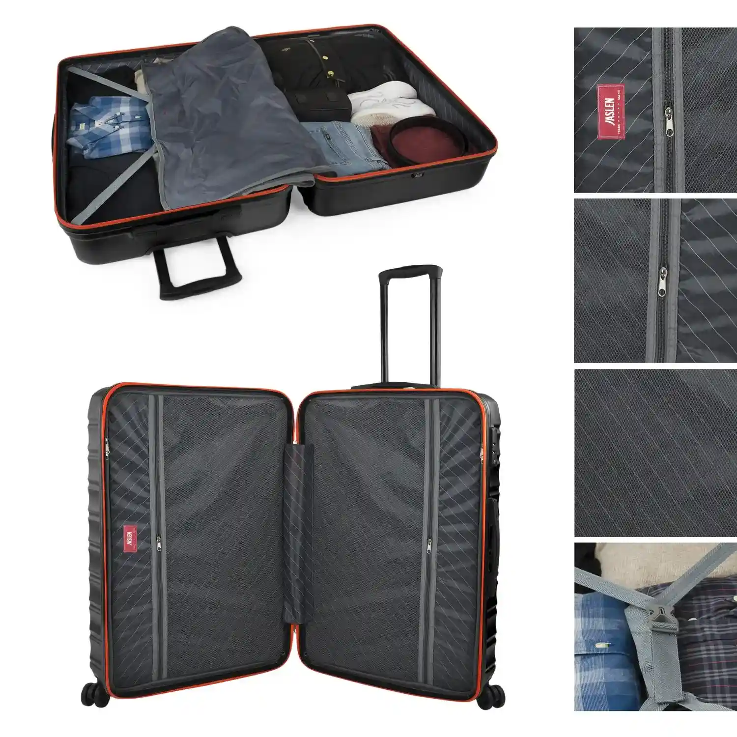 Maleta Mediana Rígida Oporto 67L negro