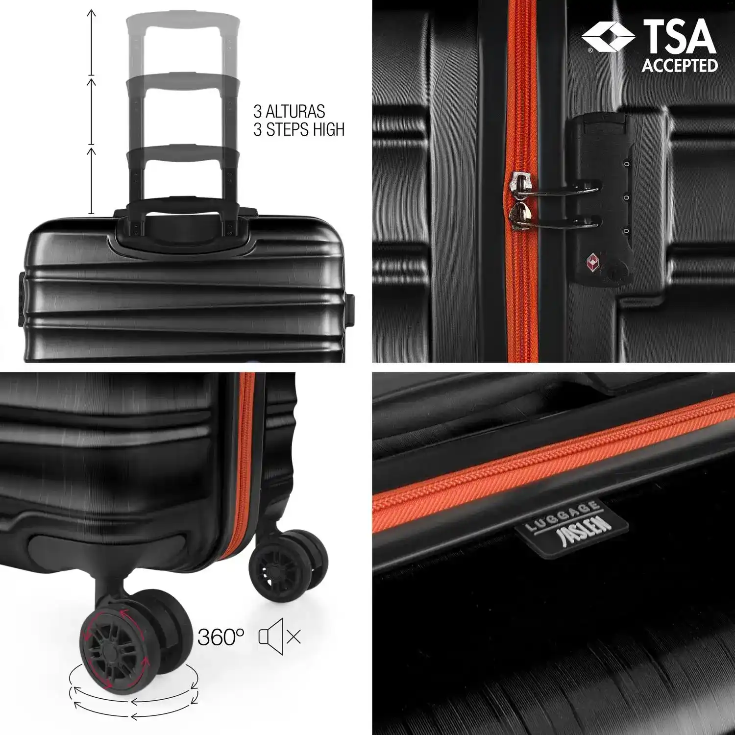 Maleta Mediana Rígida Oporto 67L negro