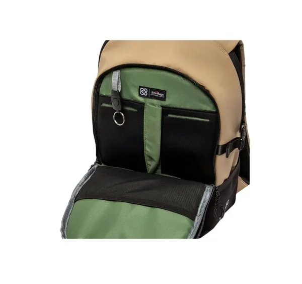 mochila adventure eco beige abierta