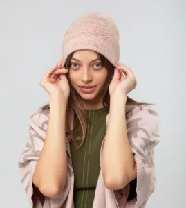 Gorro de punto rosa Anekke