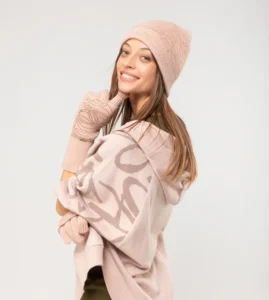 Gorro de punto rosa Anekke