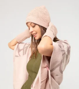 Gorro de punto rosa Anekke