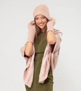 Gorro de punto rosa Anekke