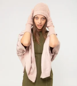Gorro de punto rosa Anekke