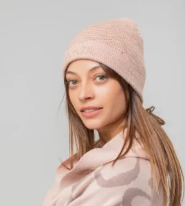 Gorro de punto rosa Anekke