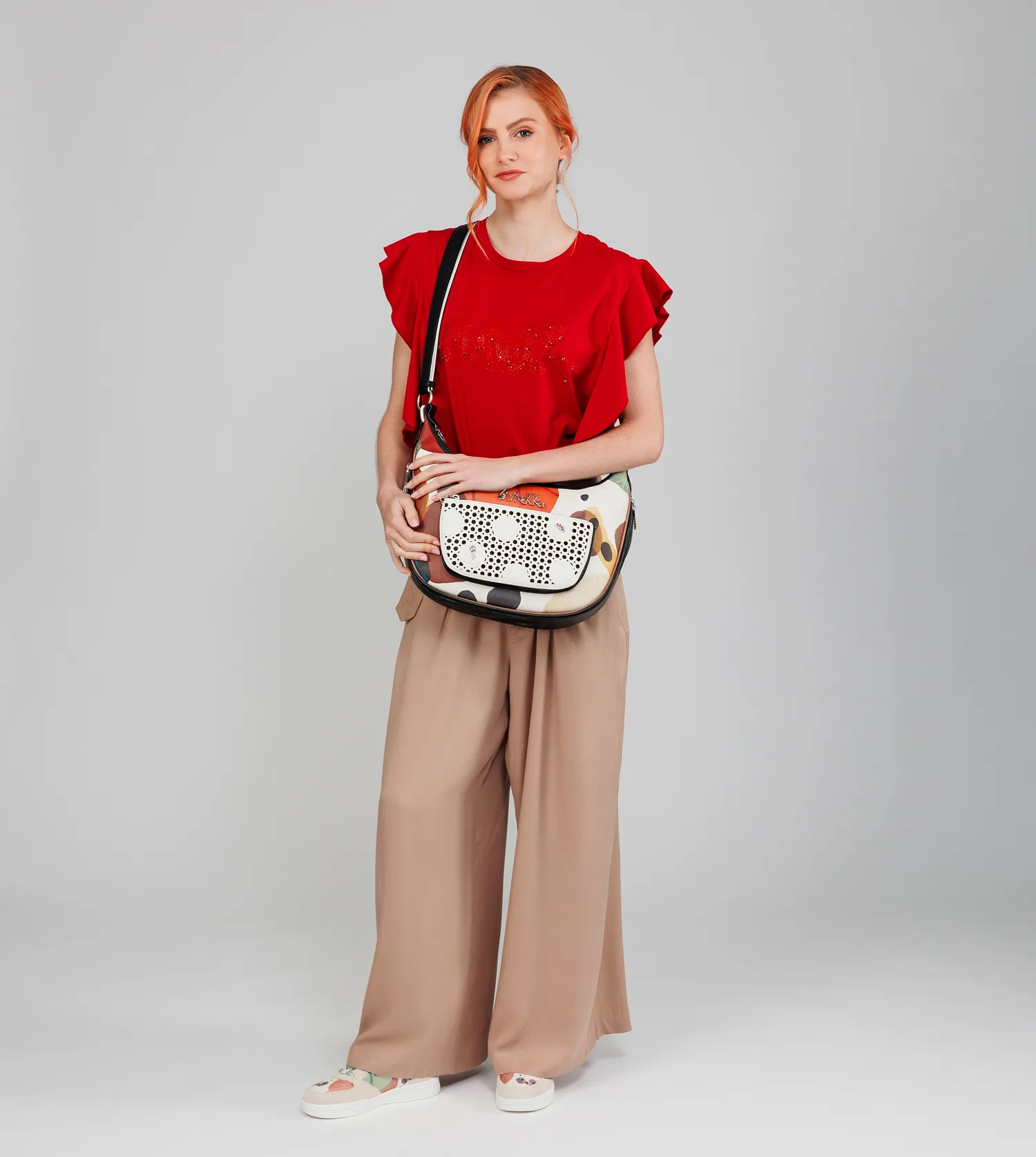 Bolso de hombro ovalado Lunares