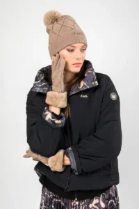 Guantes de punto taupe