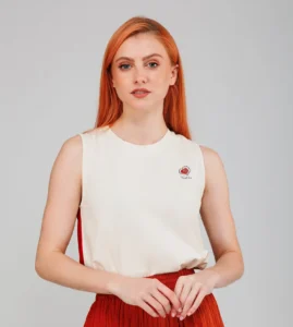 Camiseta sin mangas estampado trasero