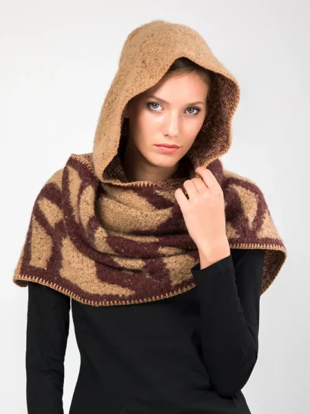 Bufanda con capucha beige Anekke