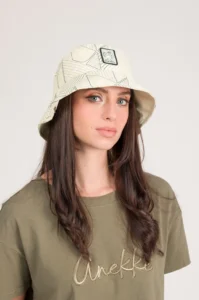 Gorro pescador reversible blanco marfil