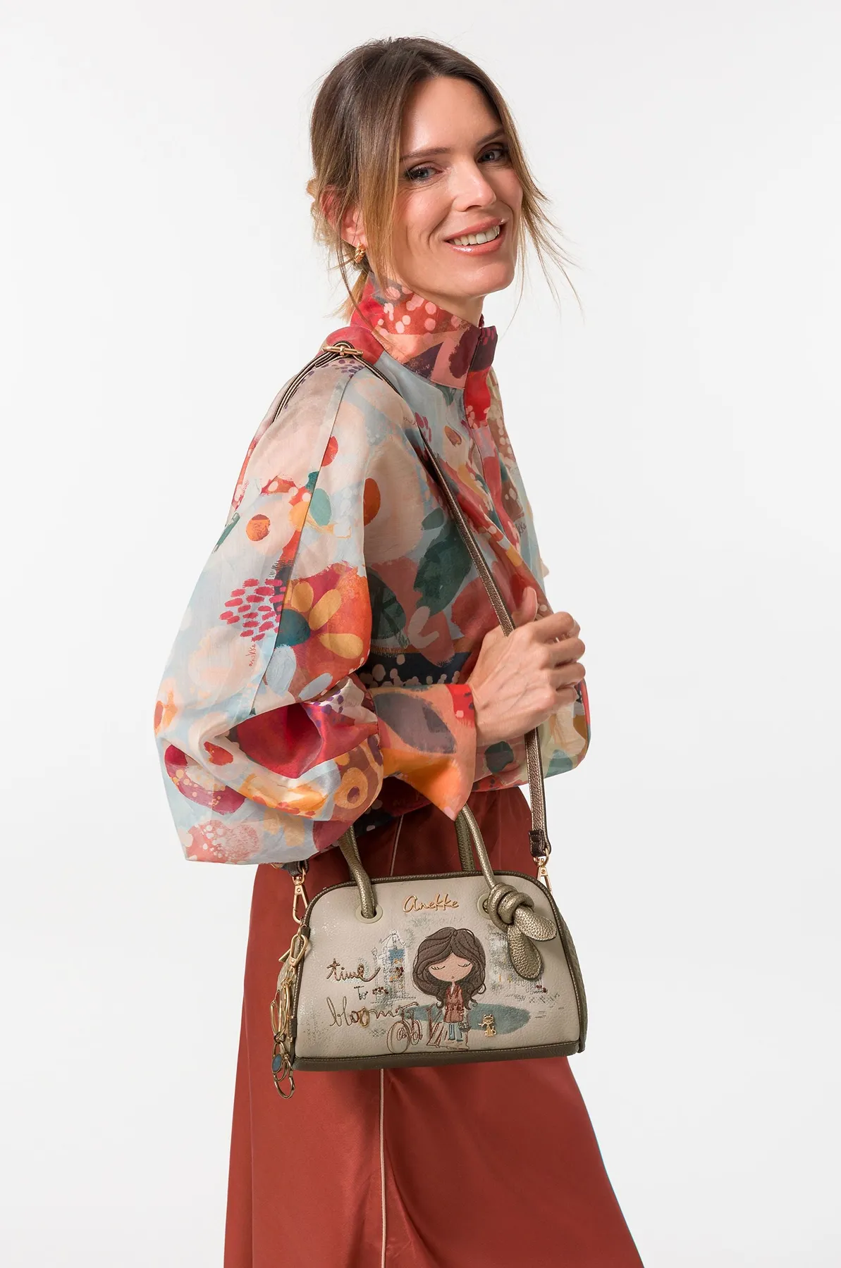 Bolso bowling pequeño Anekke Tulip con bandolera