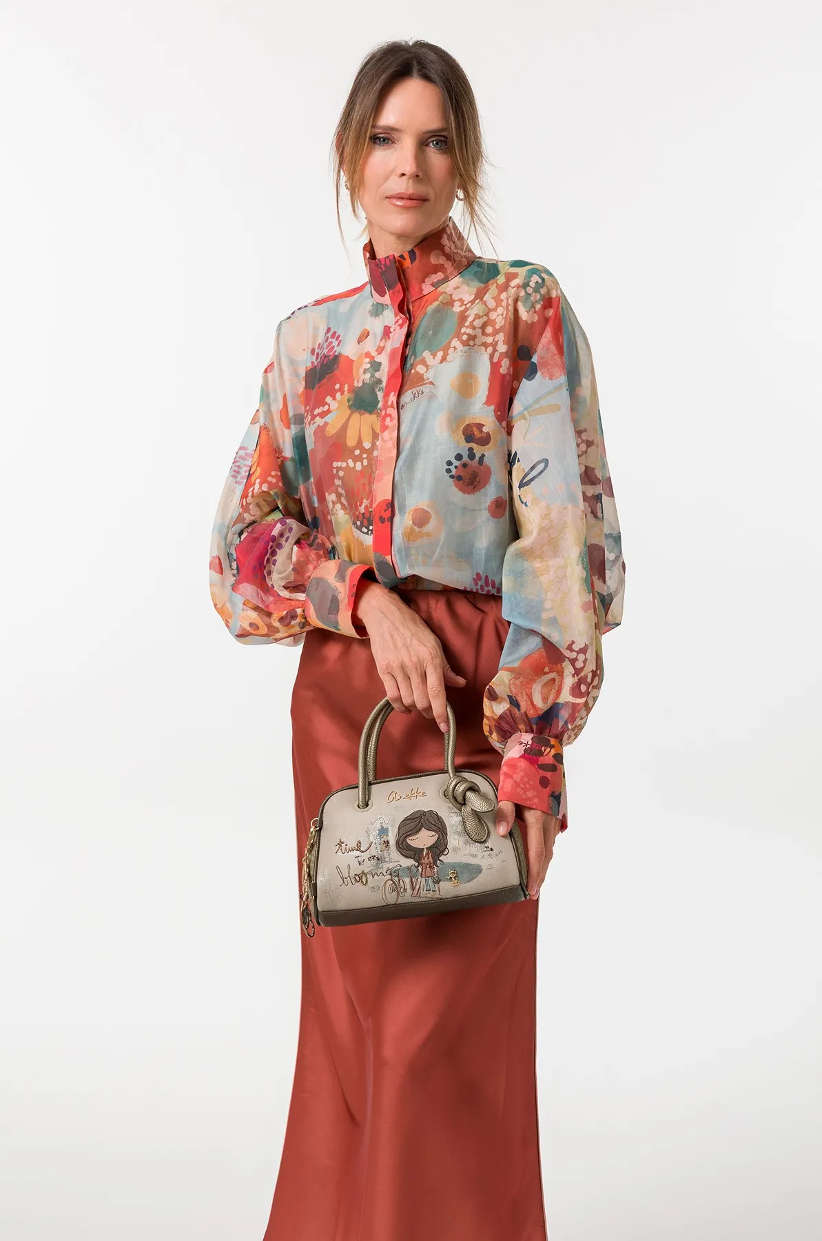 Bolso bowling pequeño Anekke Tulip con bandolera