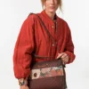 Bolso baguette Anekke Blossom burdeos con bandolera - Thumbnail Image 2