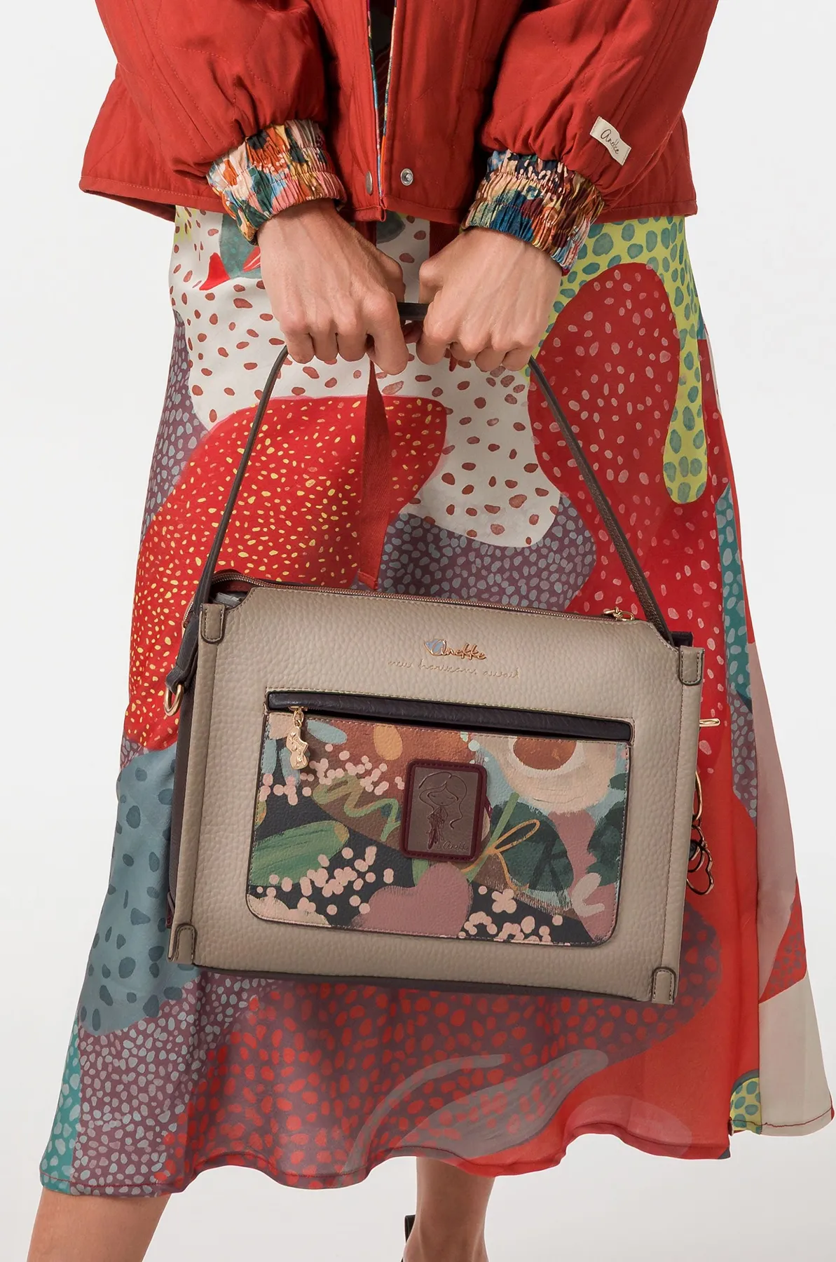 Bolso baguette Anekke Blossom burdeos con bandolera