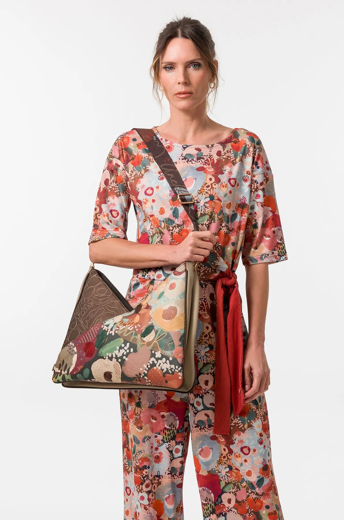 Bandolera triangular Anekke Blossom grande multicolor