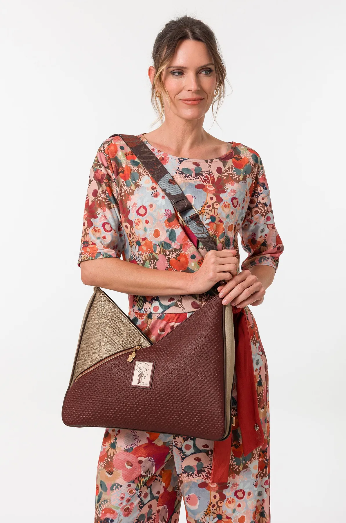 Bandolera triangular Anekke Blossom grande multicolor