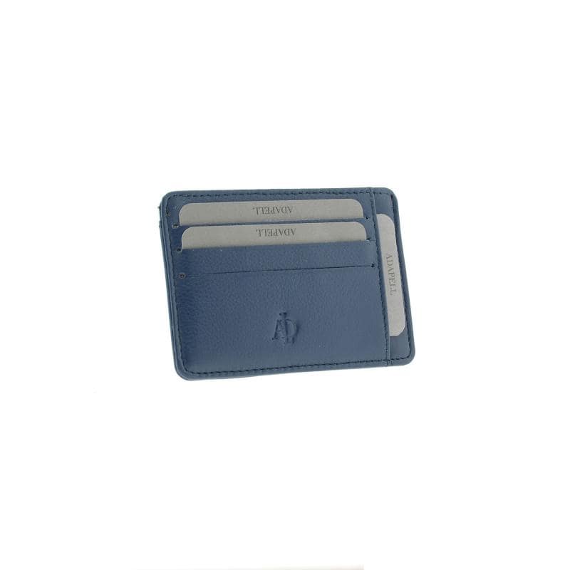Tarjetero en piel Adapell azul marino