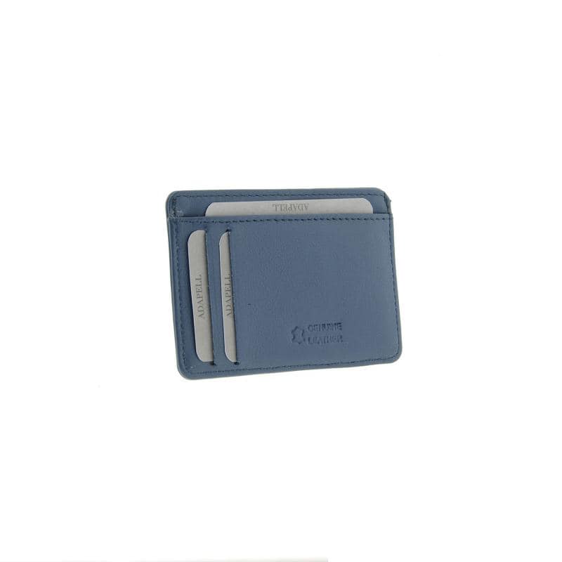 Tarjetero en piel Adapell azul marino