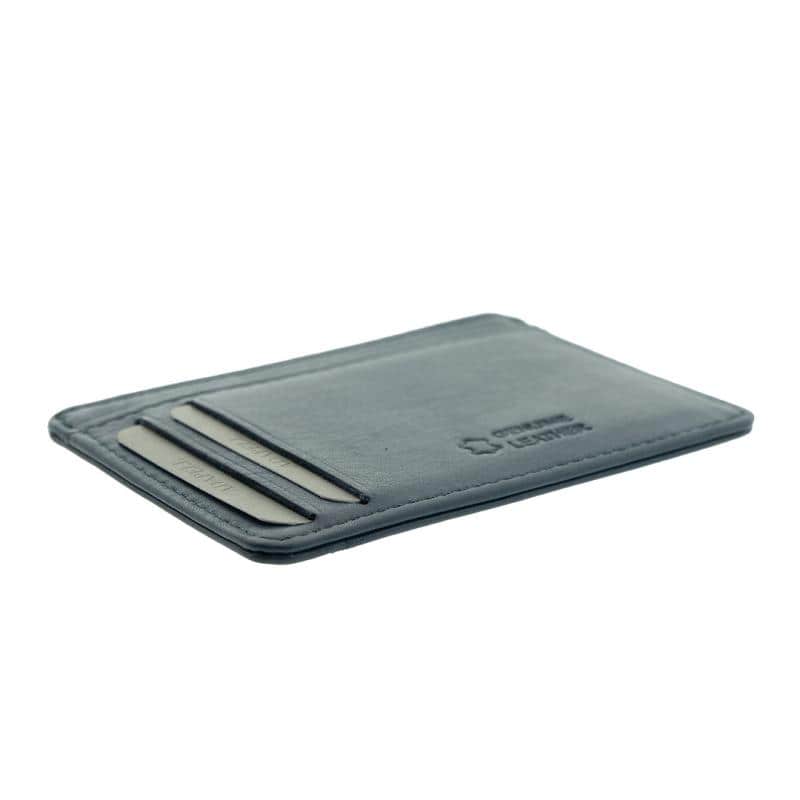 Tarjetero en piel Adapell azul marino