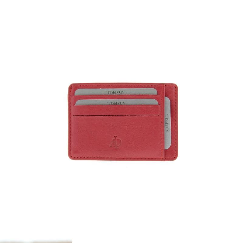 Tarjetero en piel Adapell rojo
