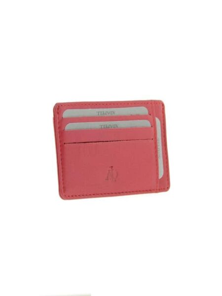 Tarjetero en piel Adapell rojo