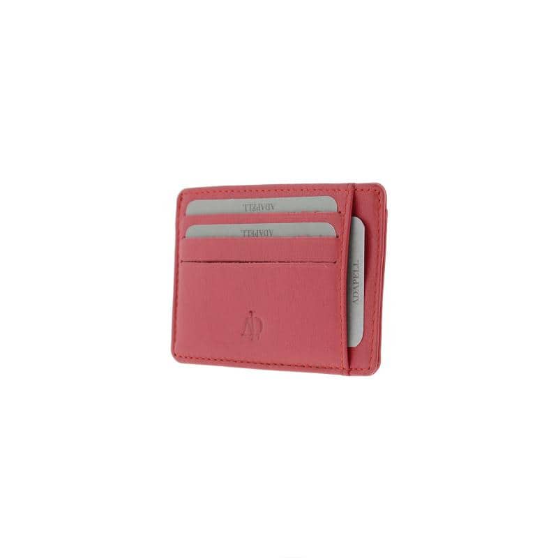 Tarjetero en piel Adapell rojo
