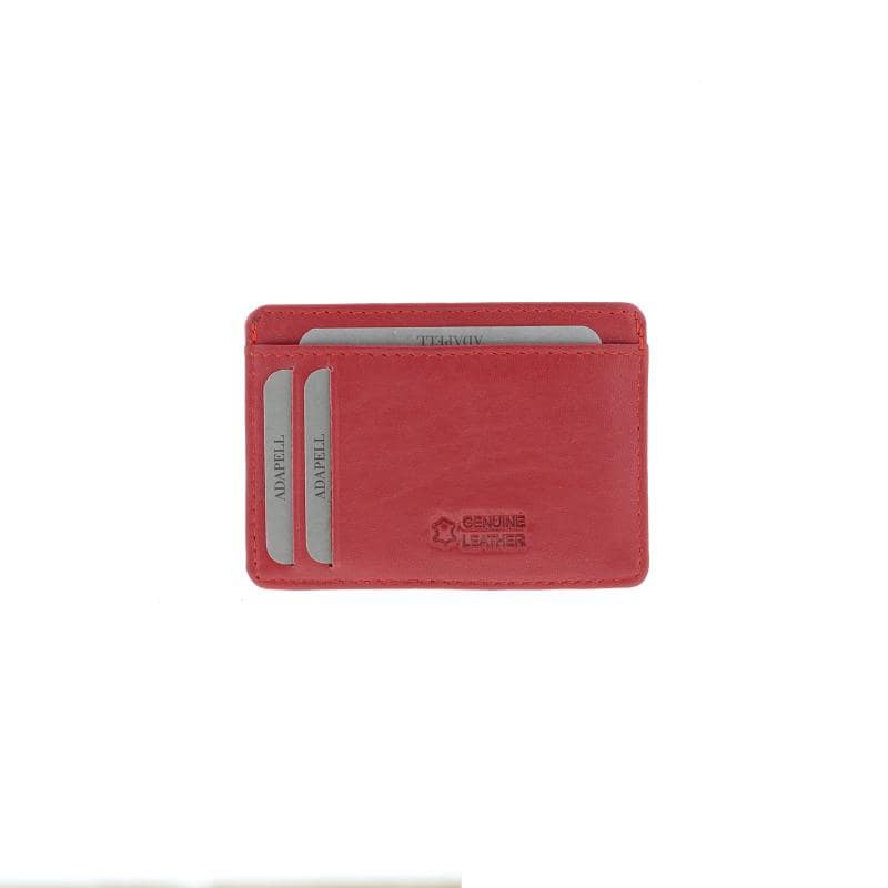 Tarjetero en piel Adapell rojo