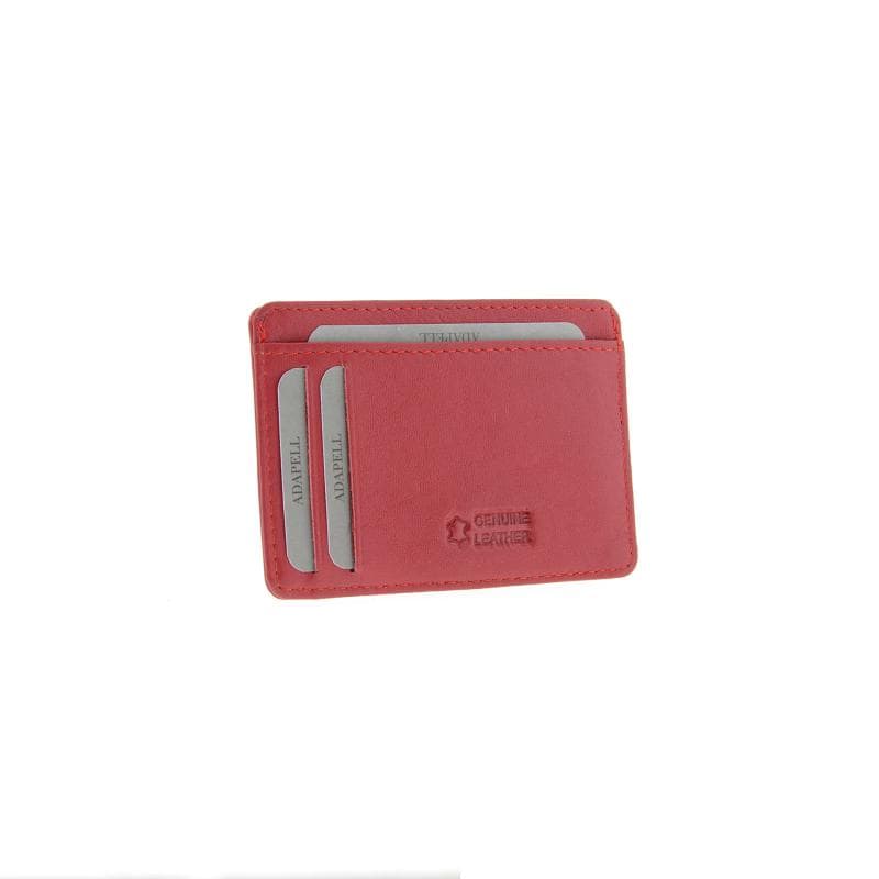 Tarjetero en piel Adapell rojo