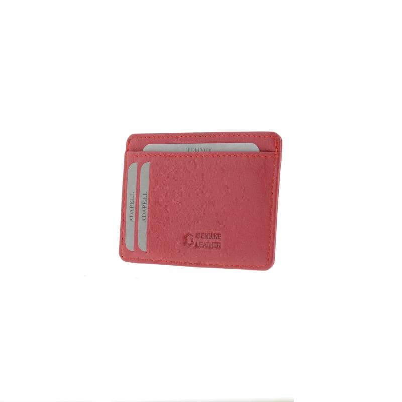 Tarjetero en piel Adapell rojo