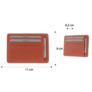 Tarjetero en piel Adapell teja
